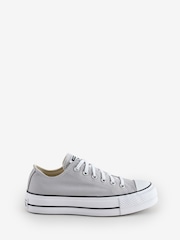 Converse Grey Chuck Taylor All Star Lift Platform Trainers - Image 1 of 18