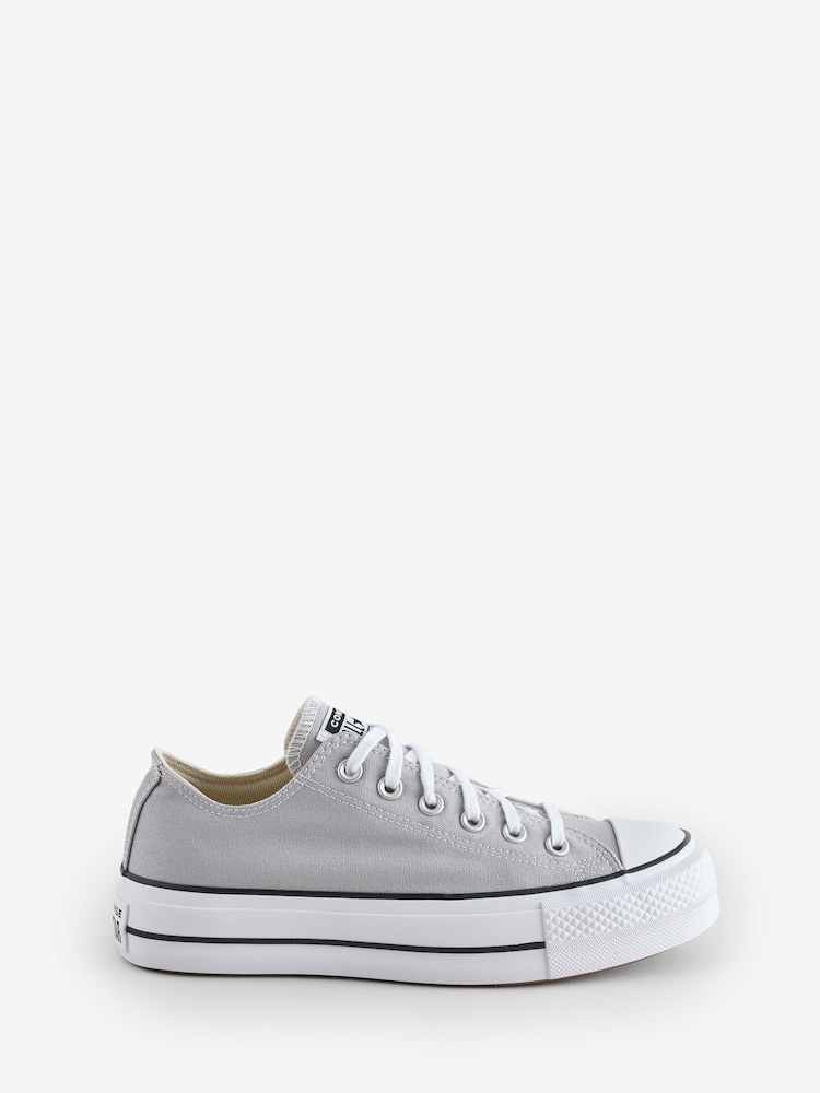 Converse Grey Chuck Taylor All Star Lift Platform Trainers - Image 1 of 18