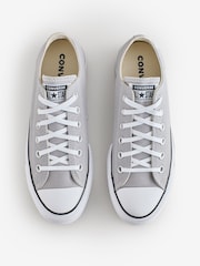 Converse Grey Chuck Taylor All Star Lift Platform Trainers - Image 10 of 18