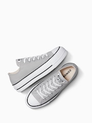 Converse Grey Chuck Taylor All Star Lift Platform Trainers - Image 15 of 18