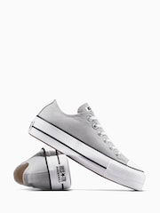 Converse Grey Chuck Taylor All Star Lift Platform Trainers - Image 18 of 18