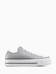 Converse Grey Chuck Taylor All Star Lift Platform Trainers - Image 2 of 18