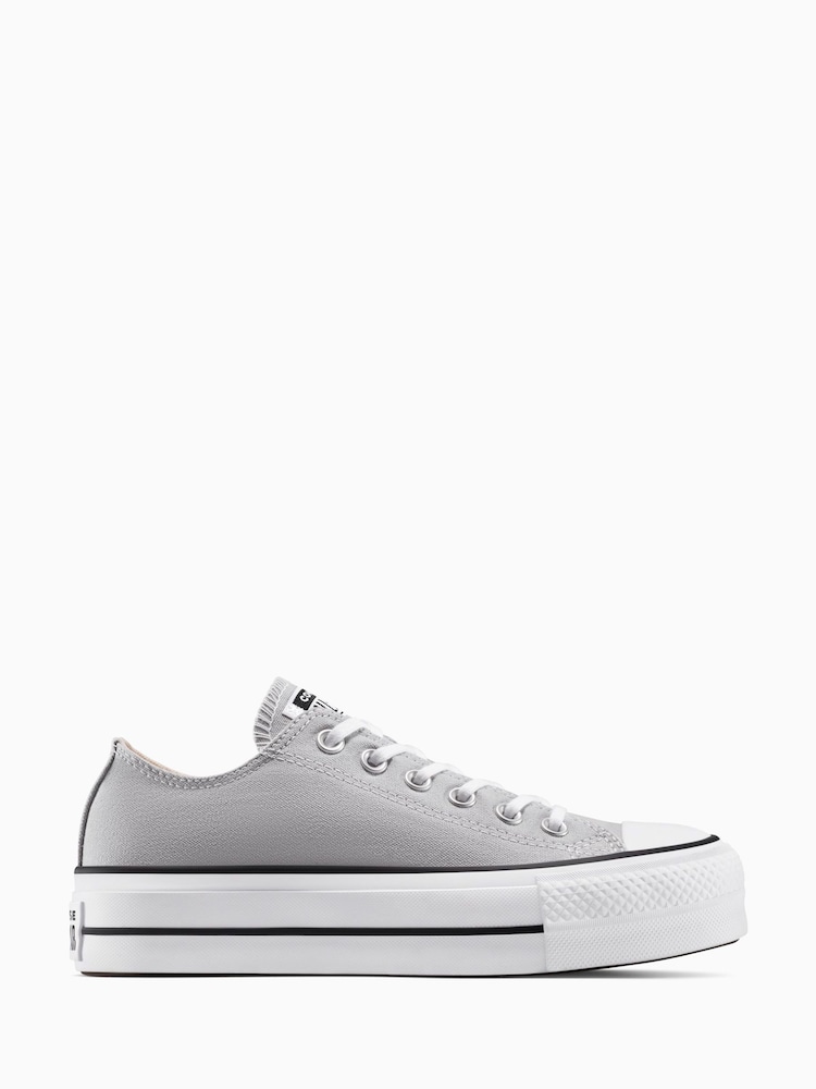 Converse Grey Chuck Taylor All Star Lift Platform Trainers - Image 2 of 18