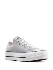Converse Grey Chuck Taylor All Star Lift Platform Trainers - Image 4 of 18