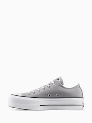 Converse Grey Chuck Taylor All Star Lift Platform Trainers - Image 6 of 18