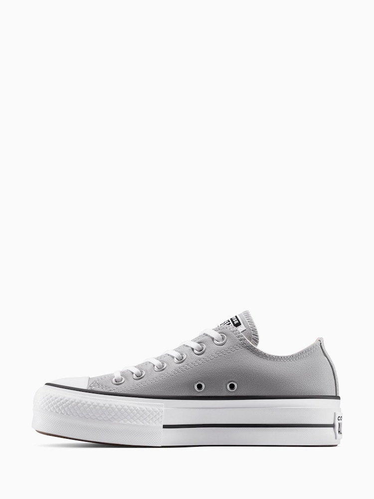Buy Converse Grey Chuck Taylor All Star Lift Platform Trainers - Main Image