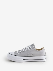 Converse Grey Chuck Taylor All Star Lift Platform Trainers - Image 7 of 18