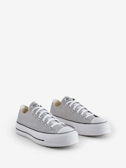 Converse Grey Chuck Taylor All Star Lift Platform Trainers - Image 8 of 18