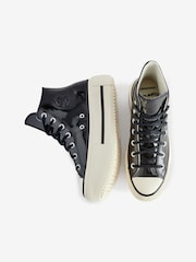 Converse Black Chuck Taylor All Star Lift Double Stack Platform Patent Leather Trainers - Image 6 of 9