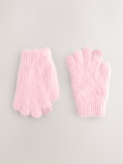 Pink Fluffy Gloves (3-16yrs) - Image 1 of 3
