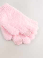 Pink Fluffy Gloves (3-16yrs) - Image 2 of 3