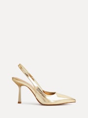 Linzi Gold Dash Slingback Court Heels - Image 2 of 5