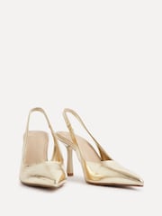 Linzi Gold Dash Slingback Court Heels - Image 3 of 5