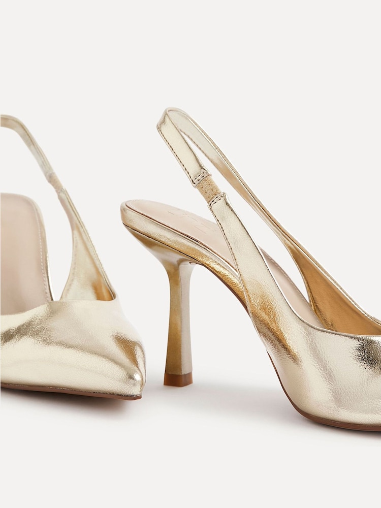 Linzi Gold Dash Slingback Court Heels - Image 5 of 5