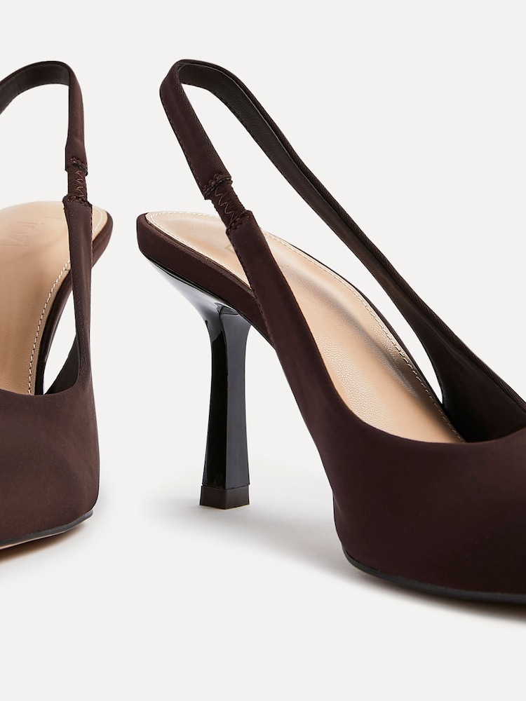Linzi Brown Dark Dash Slingback Court Heels - Image 6 of 6
