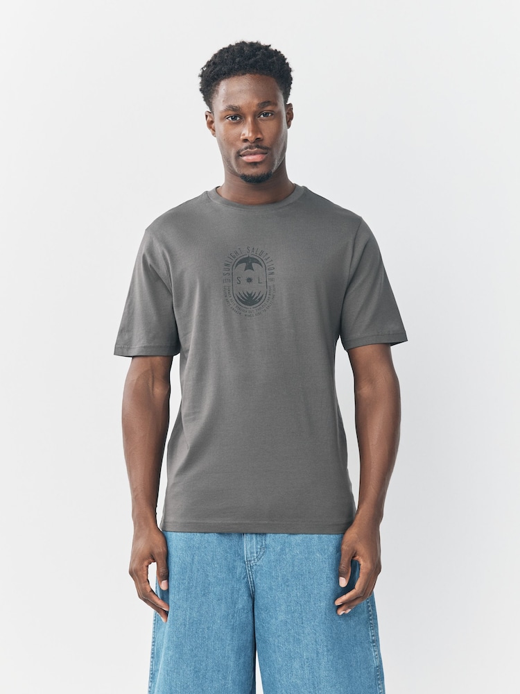 White/Blue/Grey Graphic Print T-Shirts 3 Pack - Image 2 of 9