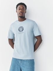 White/Blue/Grey Graphic Print T-Shirts 3 Pack - Image 4 of 9