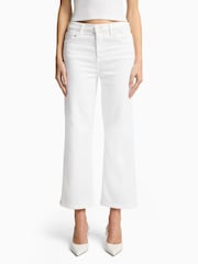 7 For All Mankind Cropped Alexa Soleil White Jeans - Image 1 of 5