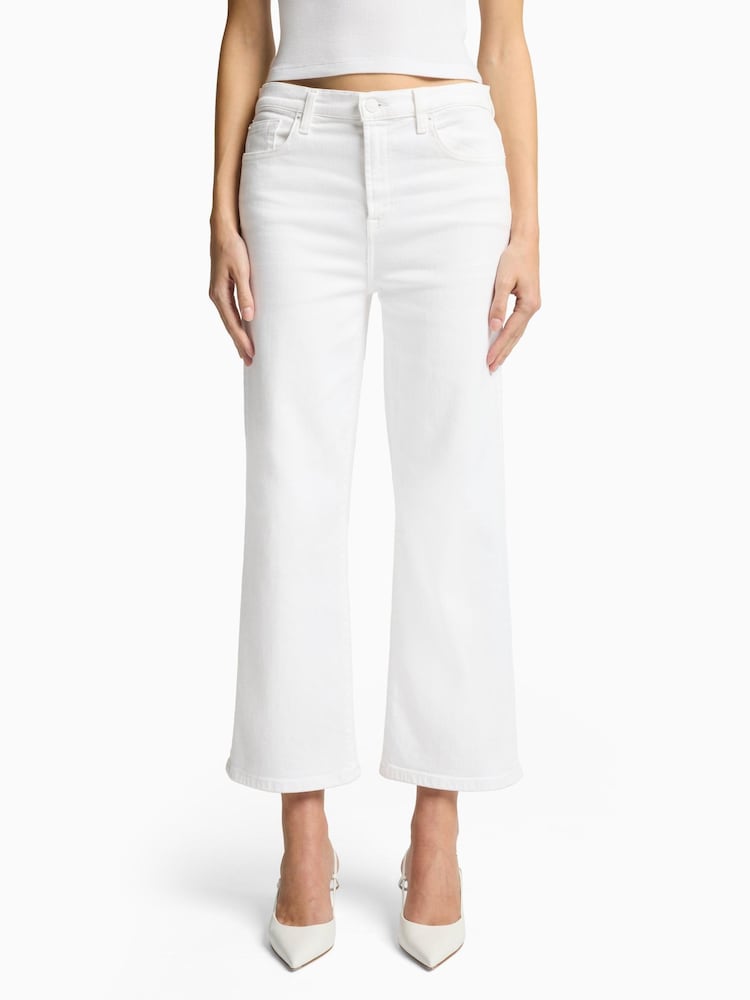 7 For All Mankind Cropped Alexa Soleil White Jeans - Image 1 of 5