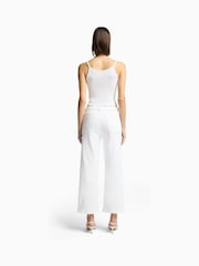 7 For All Mankind Cropped Alexa Soleil White Jeans - Image 2 of 5