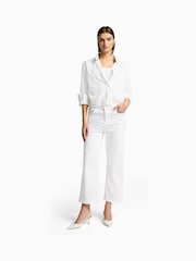 7 For All Mankind Cropped Alexa Soleil White Jeans - Image 3 of 5