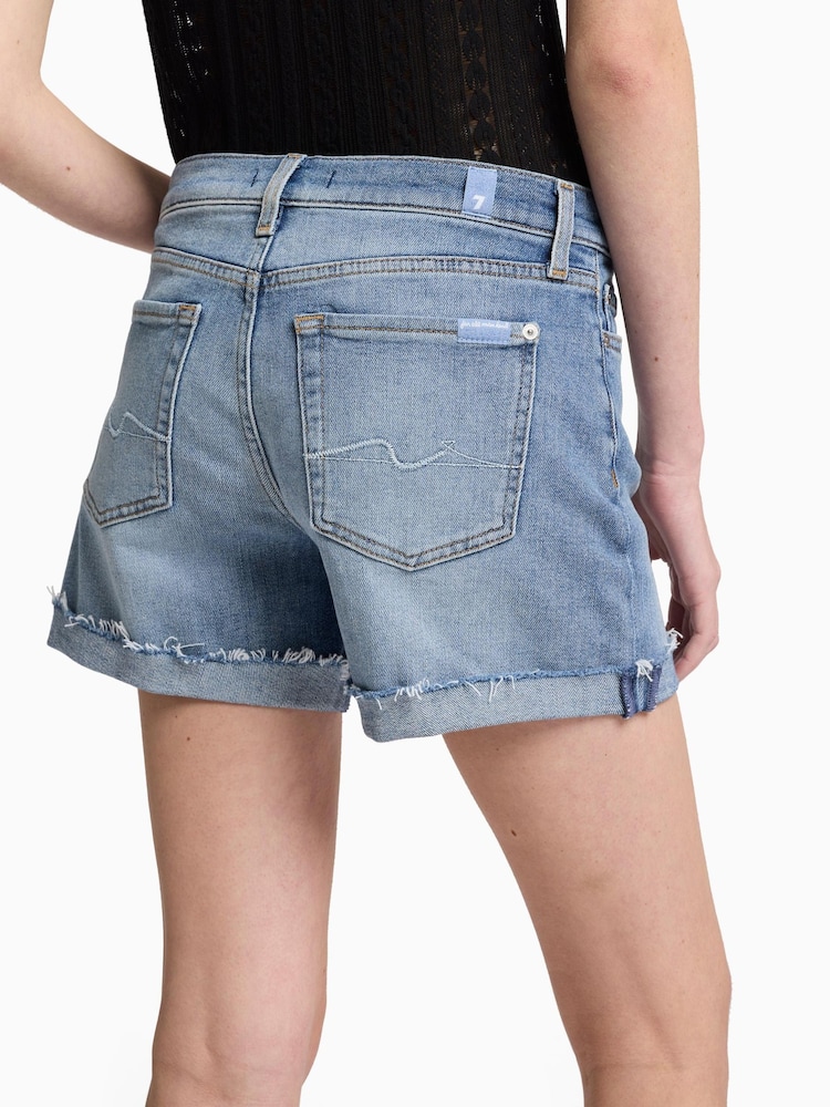 7 For All Mankind Mid Roll Shore Shorts With Frayed Hem - Image 4 of 5