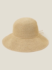 Accessorize Natural Straw Bucket Hat - Image 1 of 2