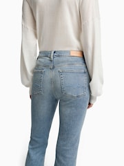 7 For All Mankind Blue Daisy Ankle Boot Walk Jeans With Worn Out Hem - Image 4 of 5