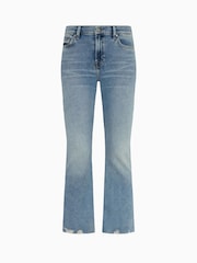 7 For All Mankind Blue Daisy Ankle Boot Walk Jeans With Worn Out Hem - Image 5 of 5