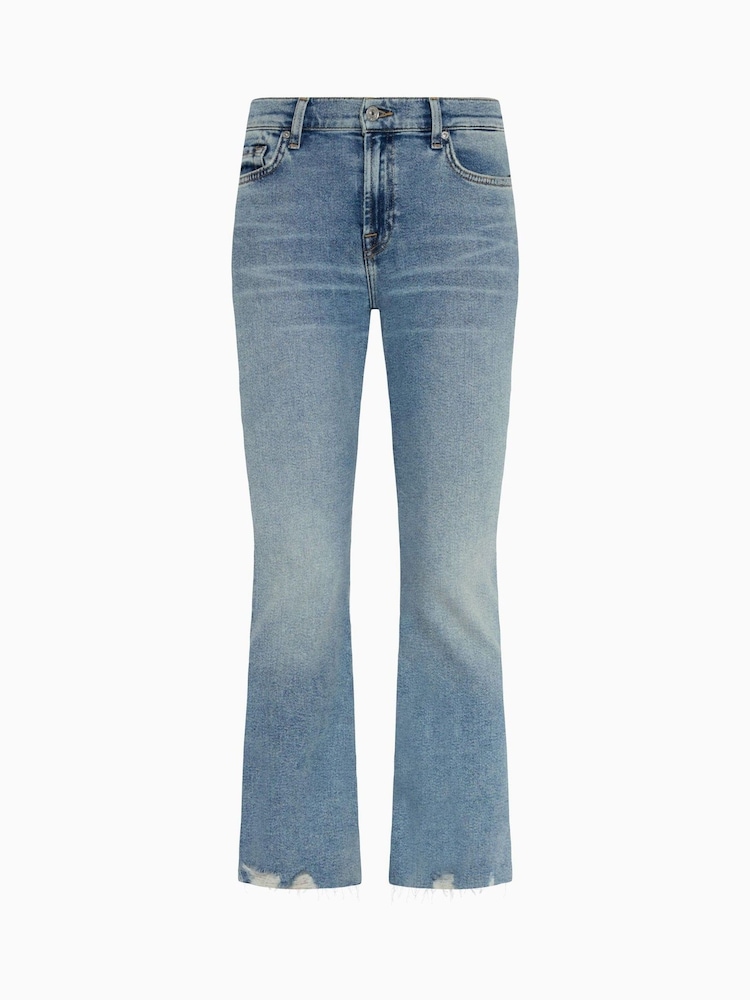 7 For All Mankind Blue Daisy Ankle Boot Walk Jeans With Worn Out Hem - Image 5 of 5 7 For All Mankind Blue Daisy Ankle Boot Walk Jeans With Worn Out Hem - Image 5 of 5