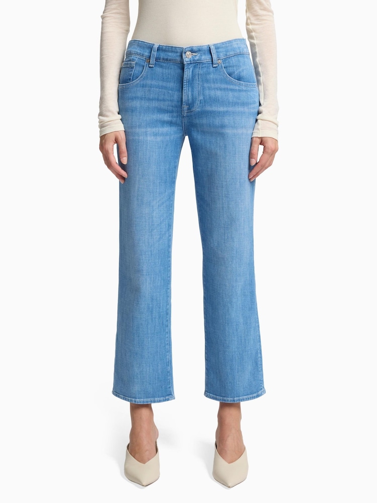 7 For All Mankind Blue Calie Straight Ankle Charleston Jeans - Image 1 of 5