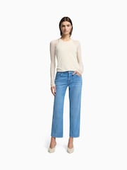7 For All Mankind Blue Calie Straight Ankle Charleston Jeans - Image 2 of 5