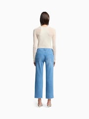 7 For All Mankind Blue Calie Straight Ankle Charleston Jeans - Image 3 of 5