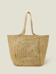 Accessorize Gold Jute Beach Bag - Image 1 of 2