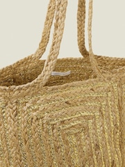 Accessorize Gold Jute Beach Bag - Image 2 of 2