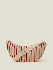 Accessorize Red 100% Cotton Stripe Sling Cross-Body Bag - Image 1 of 2