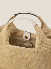 Accessorize Cream Jute Faux Leather Handbag - Image 2 of 2