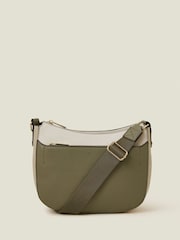 Accessorize Green Two Tone Faux Leather Cross-Body Bag - Image 1 of 2