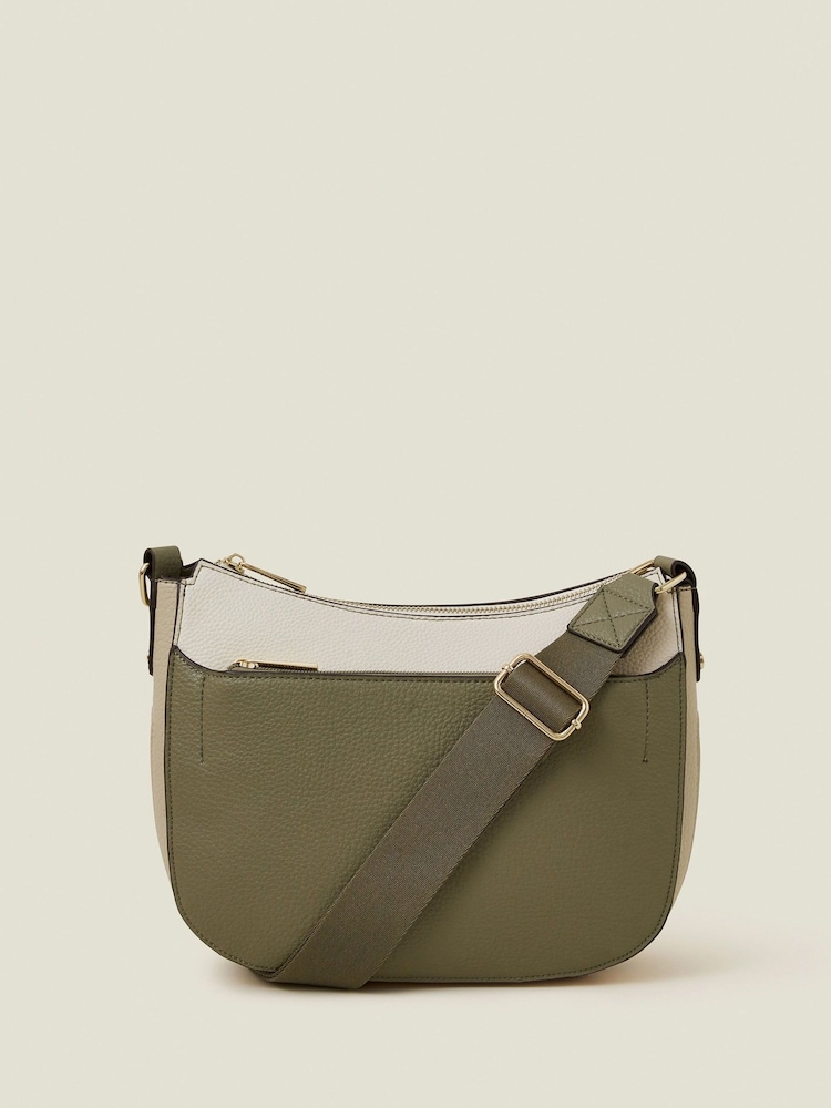 Accessorize Green Two Tone Faux Leather Cross-Body Bag - Image 1 of 2