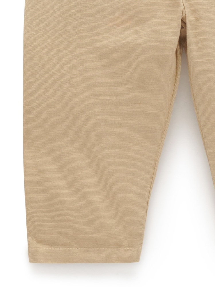 Purebaby Brown Linen Blend Trousers - Image 4 of 4
