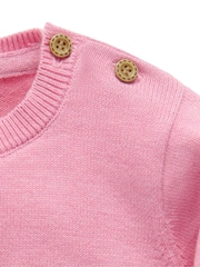 Purebaby Pink Animal Print Embroided 100% Cotton Jumper - Image 3 of 4