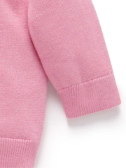 Purebaby Pink Animal Print Embroided 100% Cotton Jumper - Image 4 of 4