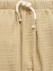 Purebaby Brown Slouchy Crinkle 100% Cotton Trousers - Image 3 of 5