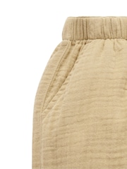 Purebaby Brown Slouchy Crinkle 100% Cotton Trousers - Image 4 of 5