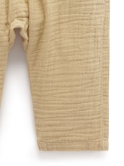 Purebaby Brown Slouchy Crinkle 100% Cotton Trousers - Image 5 of 5
