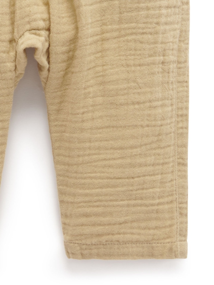 Purebaby Brown Slouchy Crinkle 100% Cotton Trousers - Image 5 of 5