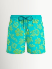 Vilebrequin Green Mahina Tropical Turtles Flock Swim Shorts - Image 3 of 4