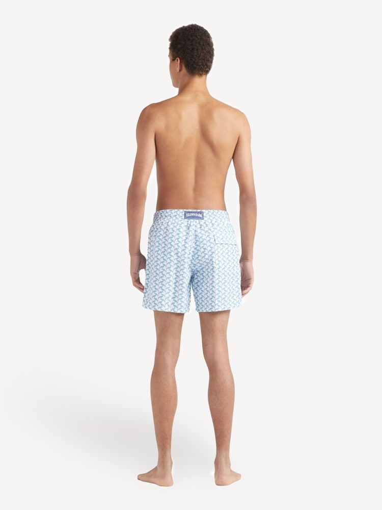 Vilebrequin Moorea Micro Turtles Rainbow Printed Swim White Shorts - Image 2 of 4