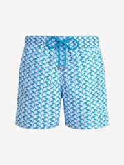 Vilebrequin Moorea Micro Turtles Rainbow Printed Swim White Shorts - Image 3 of 4