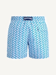 Vilebrequin Moorea Micro Turtles Rainbow Printed Swim White Shorts - Image 4 of 4